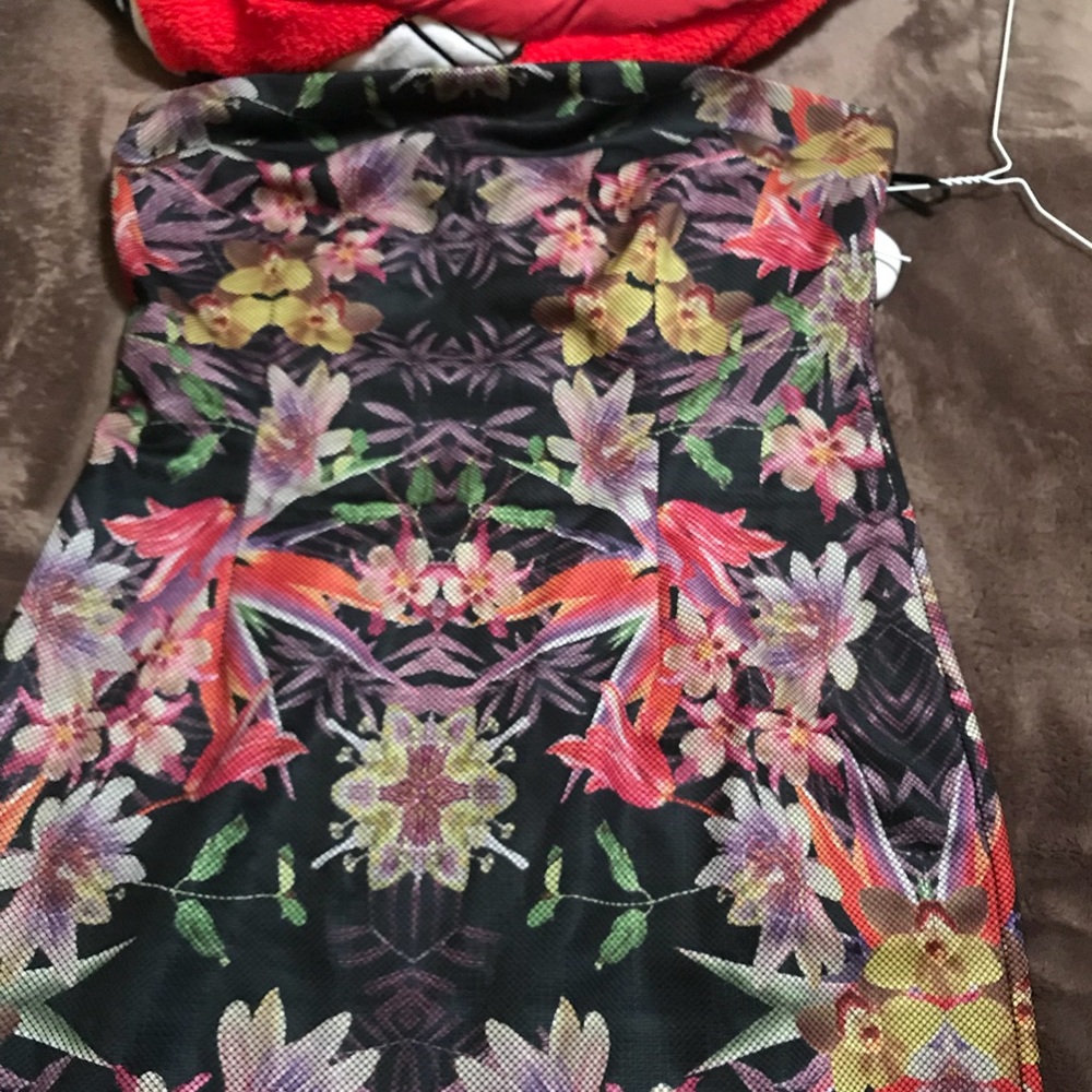 MIDI  floral strapless dress